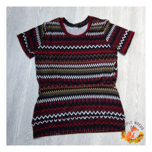 Tee-shirt d’allaitement L motifs géométriques rouges