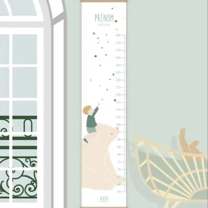 Toise Personnalisée – Petite Ourse et Moi Blanc (Garçon)