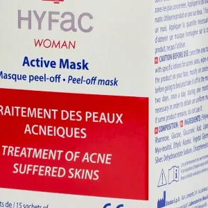 Hyfac Women Active Mask Masque Peel-Off (15 Sachets) قناع التقشير الفعال للنساء من Hyfac (15 كيسًا)