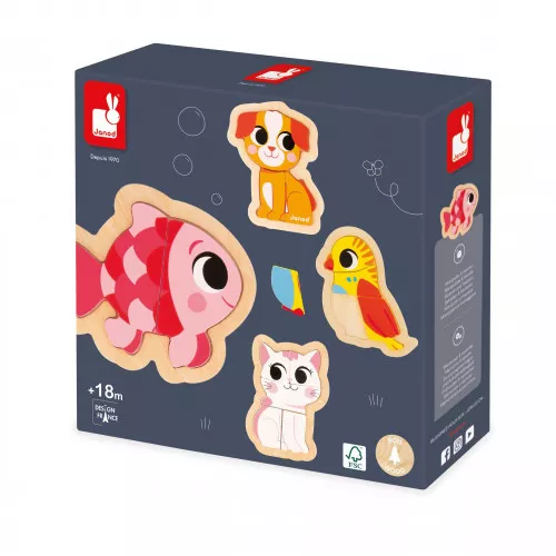 4 puzzles Evolutifs Animaux de Compagnie – Janod – Image 2