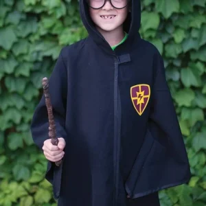 Déguisement magicien noir Harry (manteau et lunettes) taille 5 à 7 ans – Great Pretenders