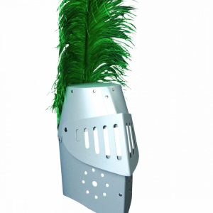 Casque chevalier argenté avec plume – VAH