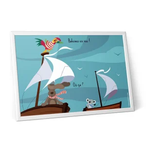 Affiche déco enfant – Baleines en vue