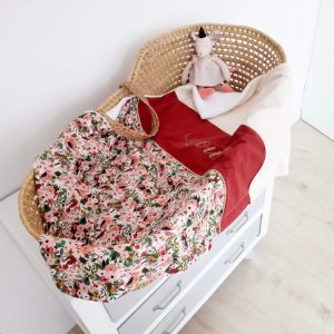 Couverture, garden party, uni crème et terracota