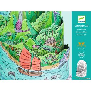 Coloriage 3D  Au sommet… de mon île – Djeco