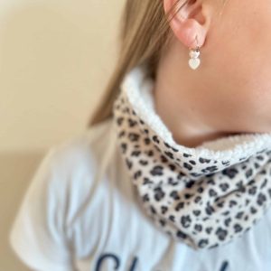 Tour de cou, double gaze léopard