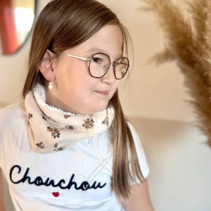 Tour de cou, double gaze fleuri Talia