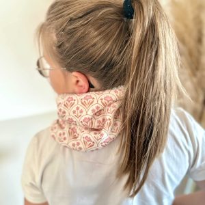 Tour de cou, coton bohème rose