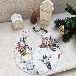 Bavoir rond, christmas jungle