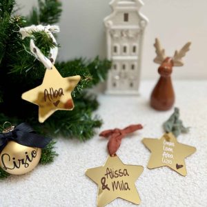 Suspension étoile en acrylique doré