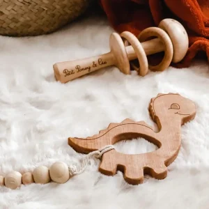 Hochet Champignon en Bois Naturel