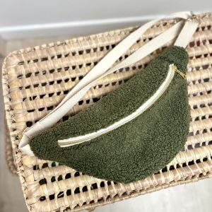 Sac banane, bouclette kaki