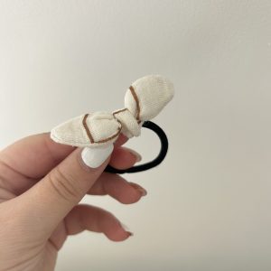 Elastique, double gaze carreaux cassonade