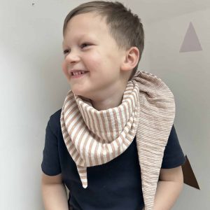 Chèche, Double gaze gaufrée rayée caramel