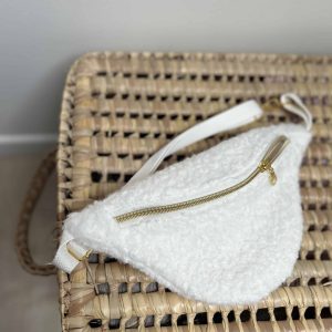 Sac banane, bouclette blanc