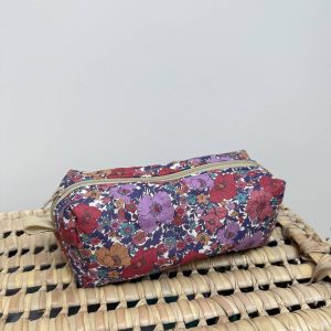 Trousse à crayon simple, liberty Meadow cassis