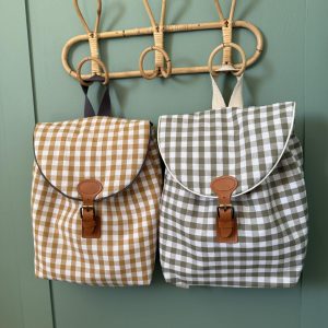 Sac à dos, vichy moutarde