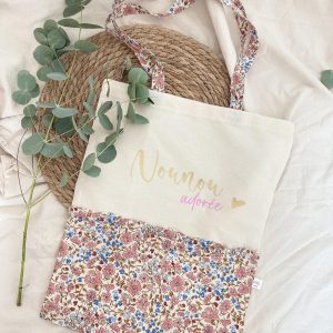 Tote bag, coccinelles fleuries