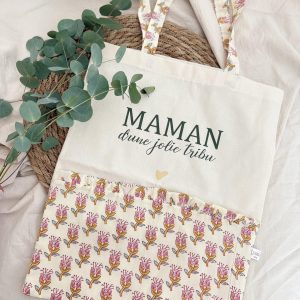 Tote bag, tulipe boho