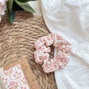 Chouchou, coton indien boho rose