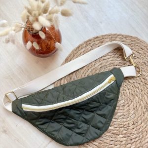 Sac banane, matelassé kaki
