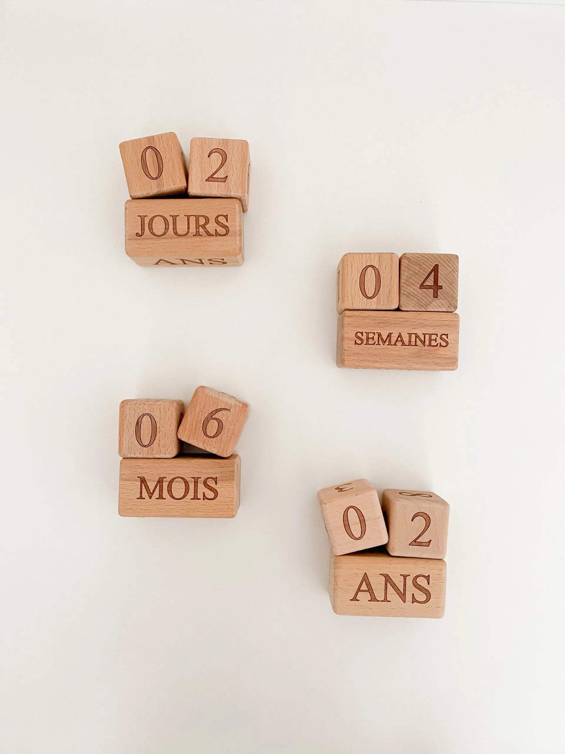 Cubes Souvenirs en Bois Naturel 3 pièces – Image 3