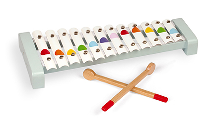 Xylo métal confetti avec 2 baguettes – Janod