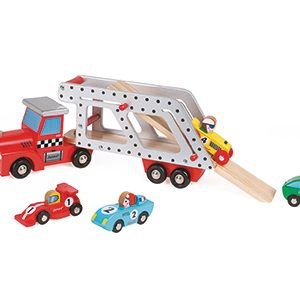 Camion bois transporteur 4 voitures story – Janod