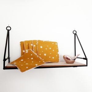 Lingettes lavables, étoilé moutarde