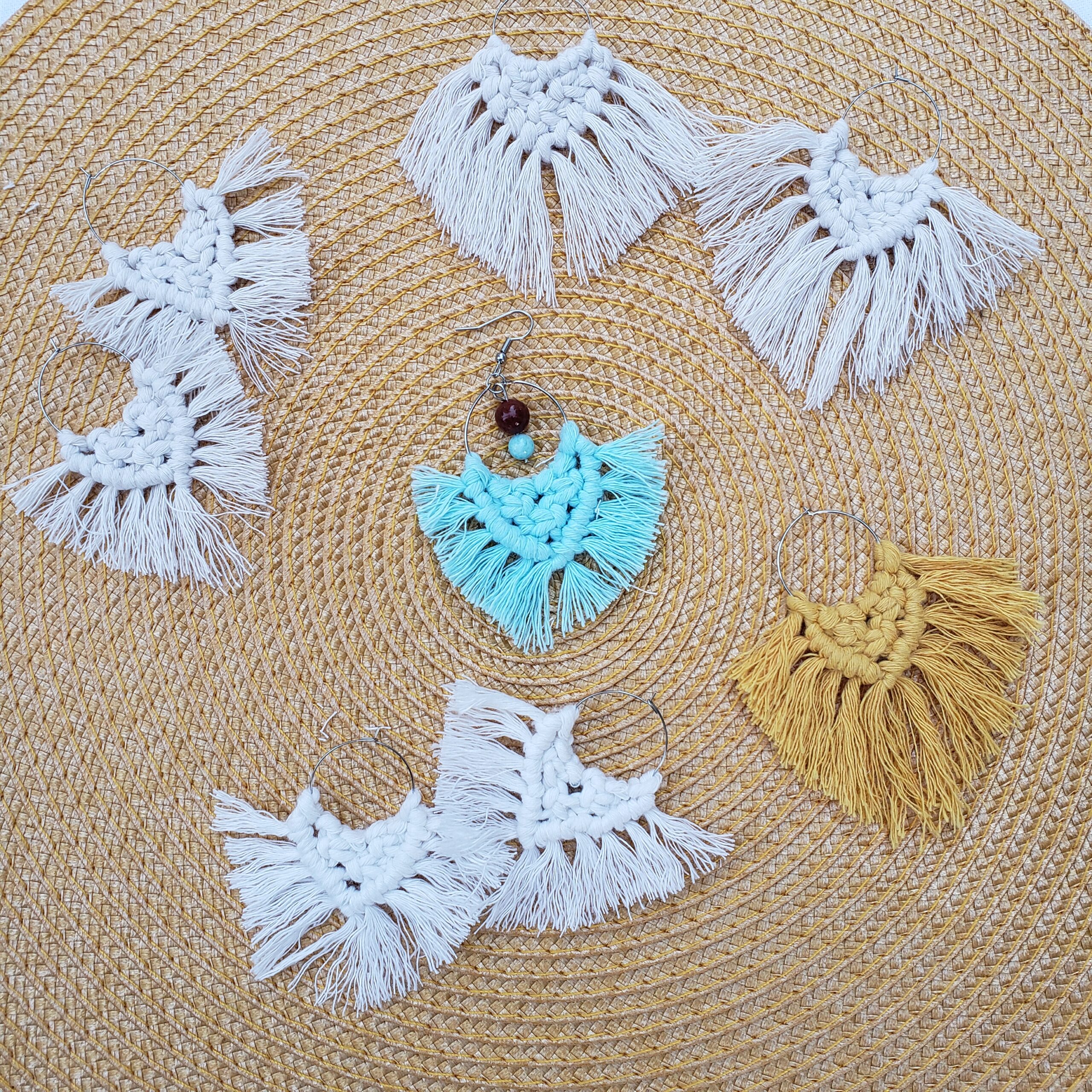 Boucles Pétales en macramé