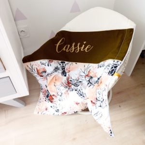 Couverture, jungle terracota, crème et kaki