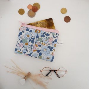 Porte monnaie / porte carte, Liberty betsy denim