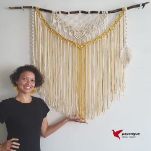 Savannah – Tenture murale lumineuse en macramé