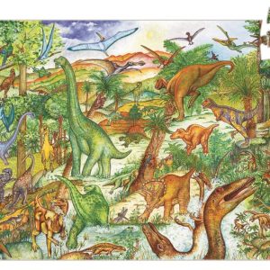 Puzzle d’observation Dinosaures 100 pièces et livret-Djeco 07424