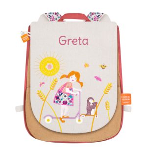 Sac à dos à broder La fille à la trottinette – L’oiseau Bateau