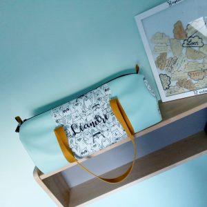 Sac polochon, simili menthe et bande d&rsquo;animaux