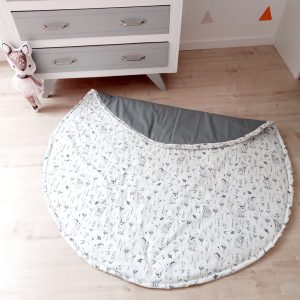 Tapis de jeux nomade, lapins et feuillage