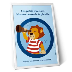 Affiche – Lion avec une longue vue