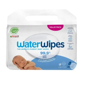 WaterWipes Lingettes Bébé – Pack 4×60 unités