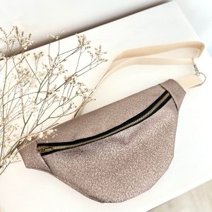 Sac banane, simili martelé bronze