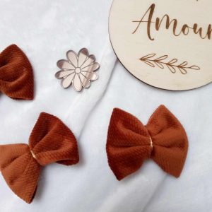 Barrette, velours camel