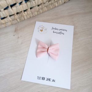 Barrette, uni rose pâle