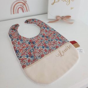 Bavoir, liberty emma and georgina et uni crème