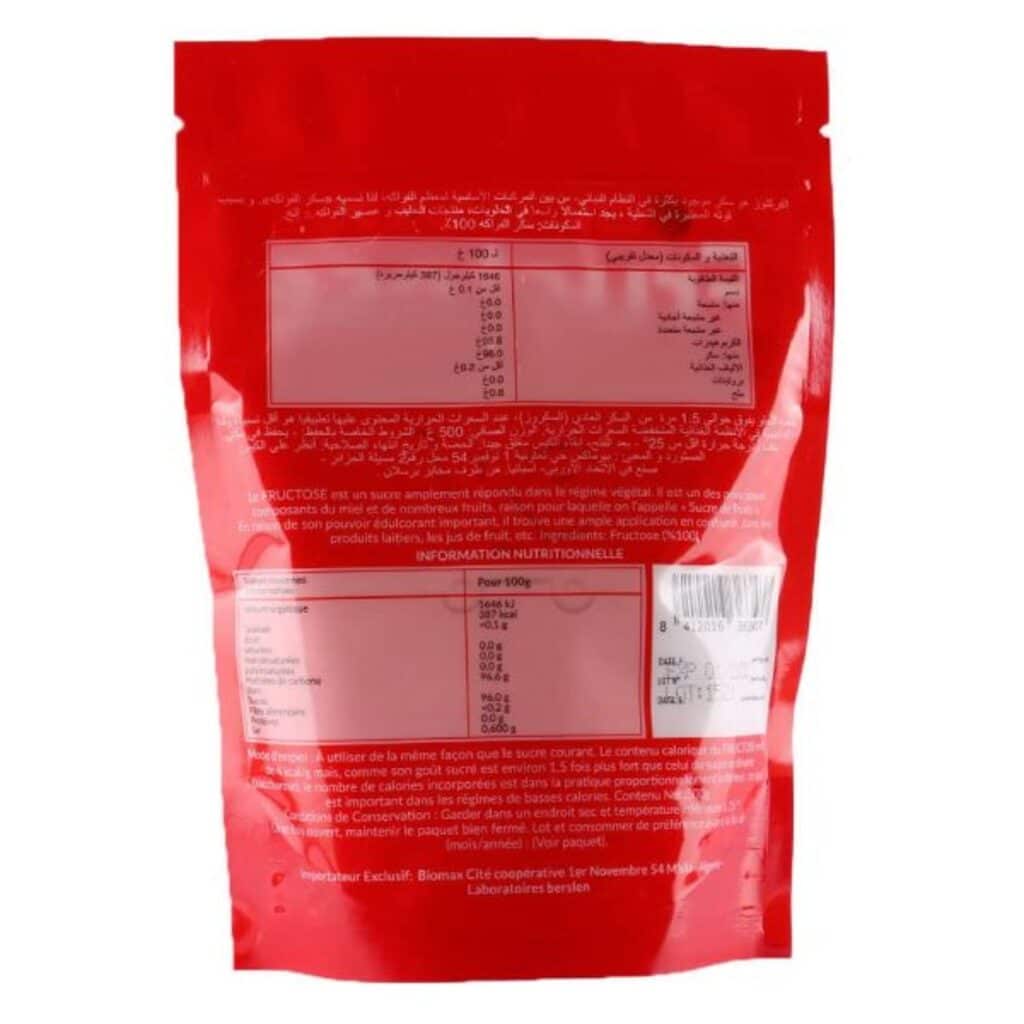 Biomax Fructose Sucre De Fruits Sachet De 500Gr – Image 2