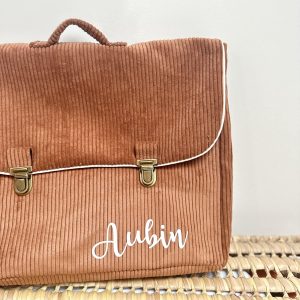 Cartable, velours côtelé écureuil