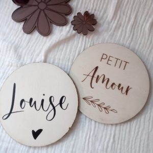 Carte en bois personnalisable, Petit amour