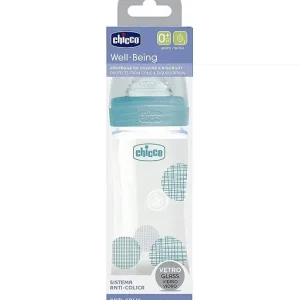 Biberon Verre Chicco 240ml Bleu