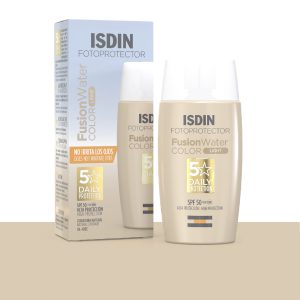 isdin écran solaire fusion water teinte light spf50+