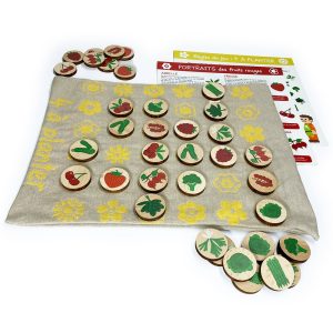 4 à planter – Jeu de 4 à la suite en bois Fruits et légumes