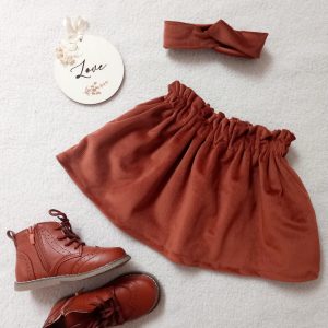 Jupette, velours camel